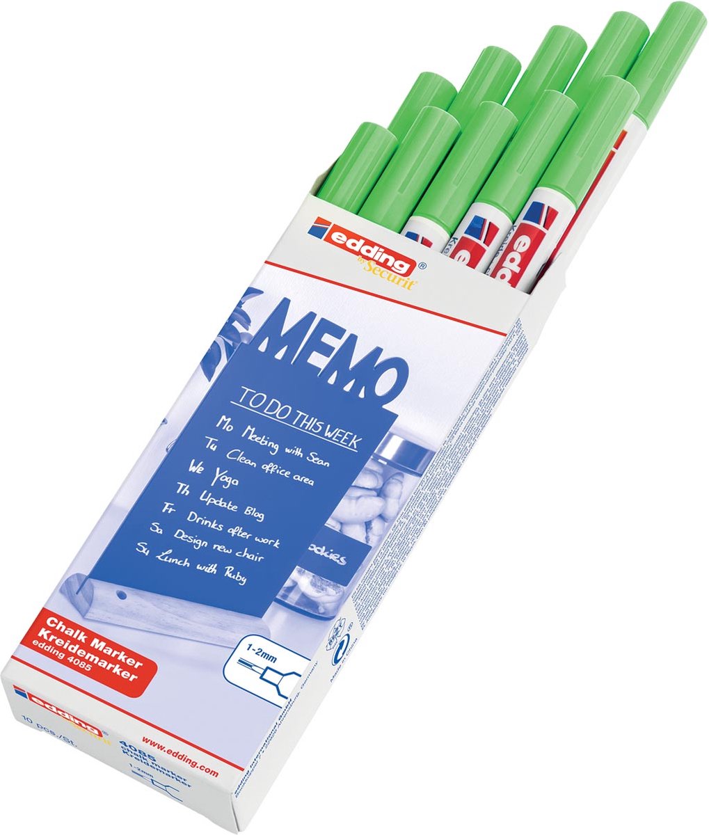 Krijtstift  edding  by Securit 4085 rond 1-2mm neon groen | 10 stuks